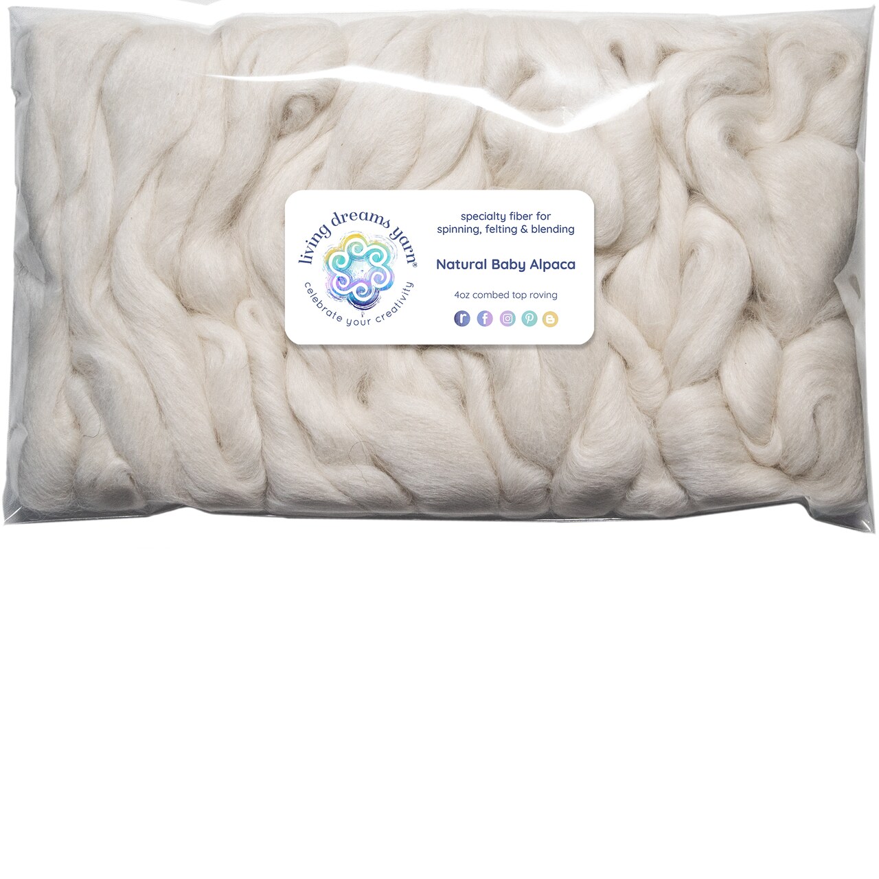 Baby Alpaca Fiber - Premium Quality, Luxuriously Soft, Natural Undyed, Combed Top Roving